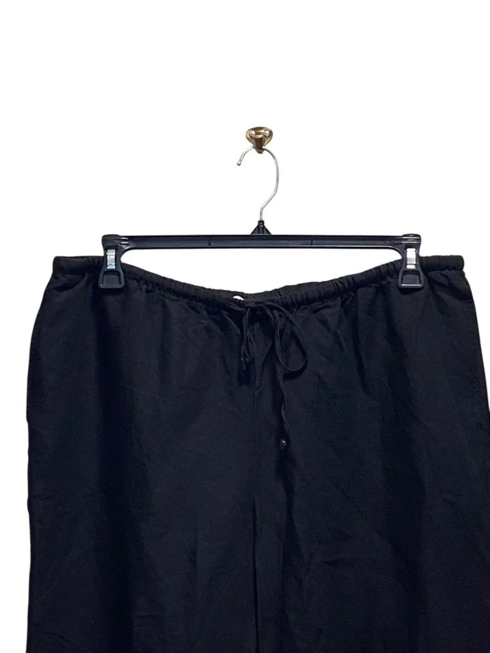 H&M Drawstring Linen Pants Black Size XL Beach Coastal Minimalist Vacation Cute